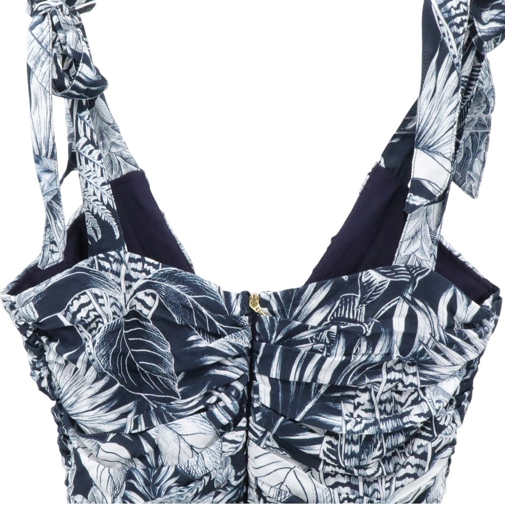 Agua Bendita Helios Mini Dress S Tropical Botanical Tie Shoulder Sundress Resort - Picture 5 of 10